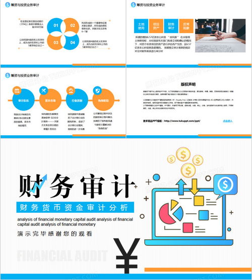 简约扁平风财务货币资金审计分析动态PPT模板